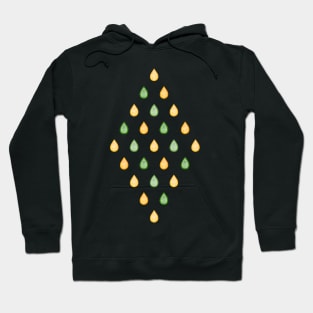 Yellow and green raindrops Hoodie